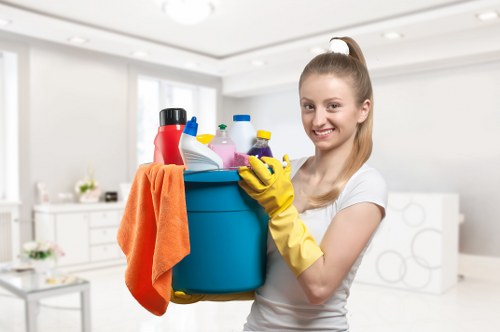 Technician treating carpet stains in Brockley
